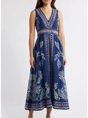 NEW Lilly Pulitzer Daniella Dress sz 12 Blue Fit & Flare A Line Midi